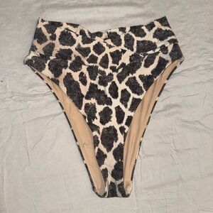 Aerie Tan and Black Leopard Bikini Bottoms